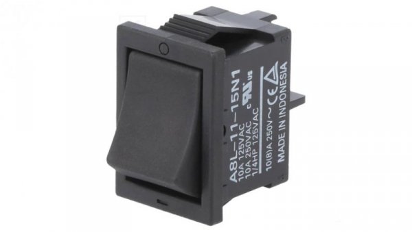 ROCKER SPST Poz 2 ON-OFF 10A/250VAC czarny brak -20÷55C A8L1115N1