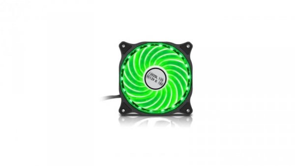 Wentylator 12cm Gaming 15x LED Zielony 4-Pin Molex