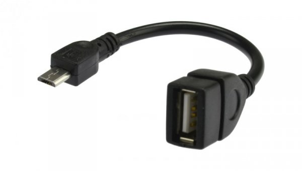Kabel OTG Adapter USB 2.0 A / micro-B (gniazdo / wtyk) 10-20cm