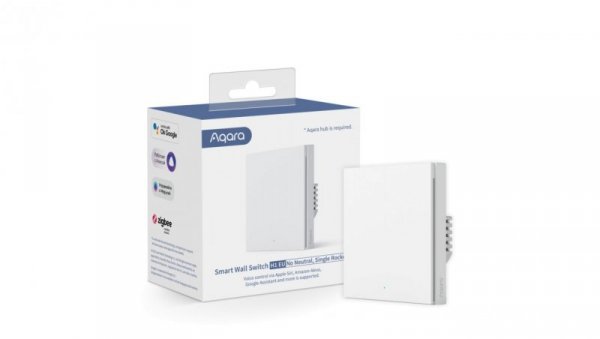 Przełącznik bez Neutral, Zigbee 3.0, EU, WS-EUK01 Aqara Wall Single Switch H1