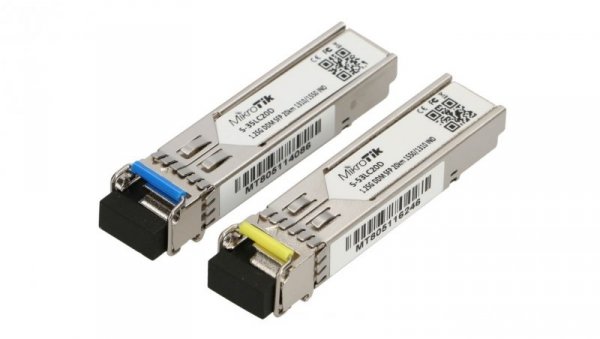 Moduł SFP 1,25Gb/s, 20km, Jednomodowy, Para (T1310nm/R1550nm) + (T1550nm/R1310nm) MikroTik S-3553LC20D