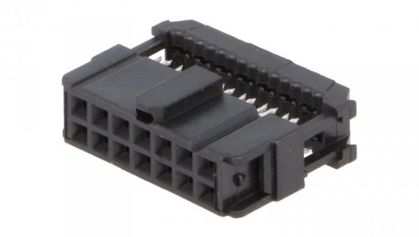Wtyk IDC żeńskie 14-pin IDC na taśmę 1,27mm złocony czarny 1658621-2