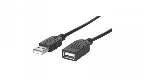 Kabel Przedłużacz USB 2.0 AM-AF 3m Czarny Manhattan