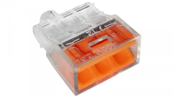 SZYBKOZŁĄCZKA 3*0,5-2,5MM2 TRANSPARENTNA/POMARAŃCZOWY 10 SZT