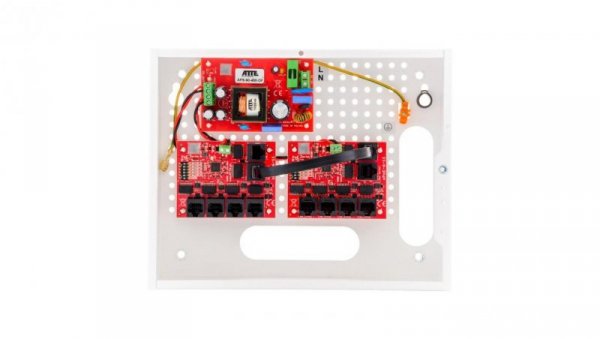 Zestaw do 9 kamer IP switch PoE 9P+1UP w obudowie wewnętrznej ABOX-E, zasilacz 96W