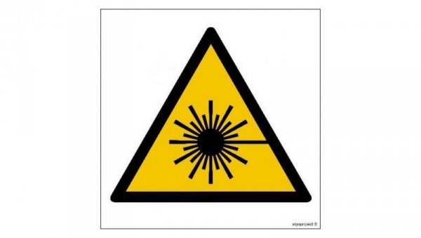 ZNAK - GD004 Ostrzeżenie przed wiązką laserową 50 x 50 cm PS - Płyta 1mm foto.