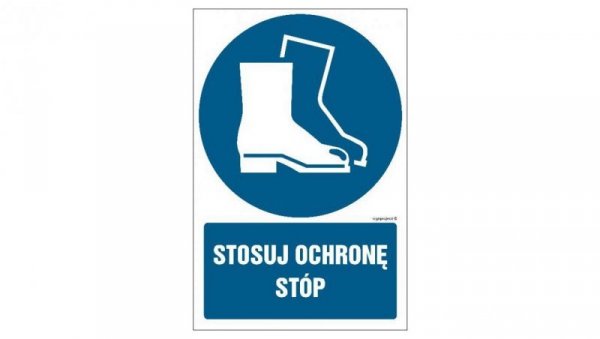 ZNAK - GL007 Stosuj ochronę stóp 50 x 75 cm KN - Folia podłogowa