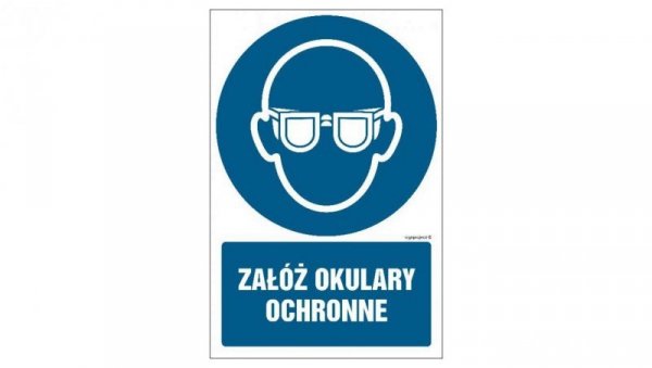 ZNAK - GL051 Załóż okulary ochronne 50 x 75 cm KN - Folia podłogowa