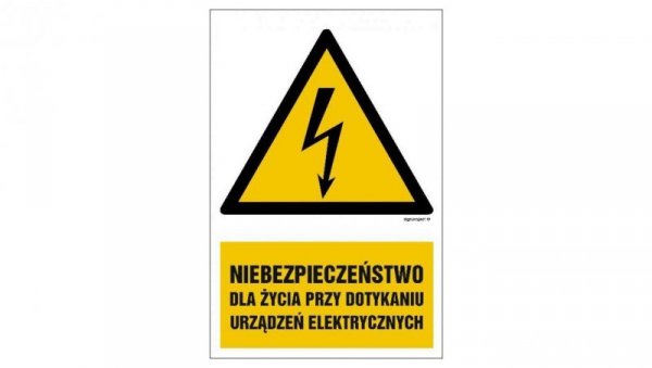 ZNAK - HA005 Kabel wysokiego napięcia 70 x 105 cm PN - Płyta 1mm