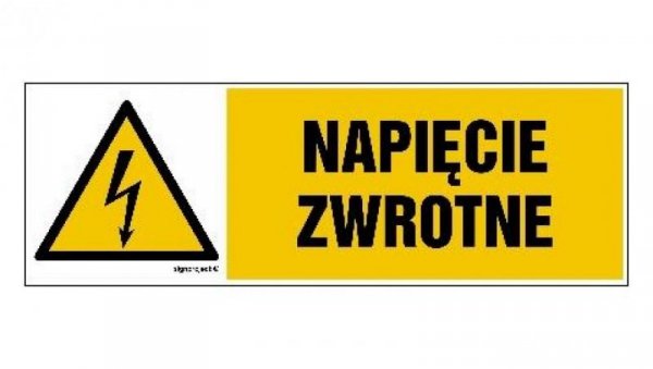 ZNAK - HB012 Napięcie zwrotne 15 x 5 cm FN - Folia samoprzylepna