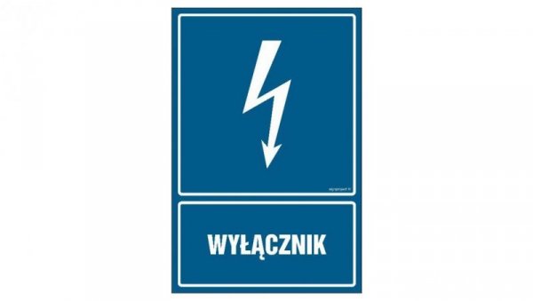 ZNAK - HG009 Wyłącznik 70 x 105 cm FN - Folia samoprzylepna