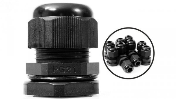DŁAWIK KABLOWY CZARNY DŁAWNICA PG 21 IP68 1SZT PG 21 BLACK
