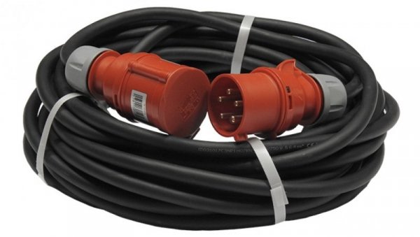 Przedłużacz budowlany trójfazowy elCORD CEE 32A 400V IP44 25m H07RN-F 5G4 z wtyczką i gniazdem CEE 32A-5P IP44 30355250