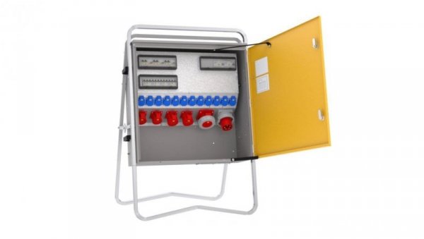 Rozdzielnica budowlana elBOX-XL W63-01220C IP44 wtyk CEE 63A-5P gn: 12xGK 230V 16A 2xCEE 16A 2xCEE 32A 1xCEE 63A 5xRCCB 75419410