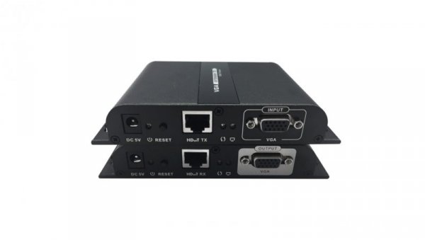 Extender przedłużacz sygnału VGA + audio Jack 3,5mm do 120m po skrętce HdbitT LKV383VGA