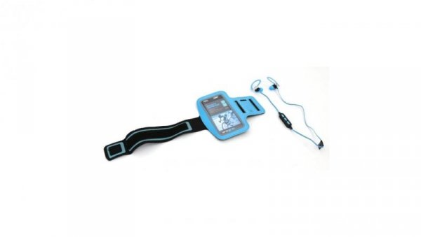 Słuchawki bluetooth sport + armband pm1075 niebieskie 43676 PM1075BL