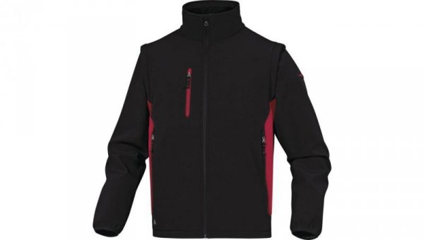 Kurtka Softshell 96 poliester 4 Elastan. Odpinane Rękawy kolor czarno-czerwony rozmiar M MYSE2NRTM
