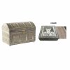 Pudełko na biżuterię DKD Home Decor 25 x 15,5 x 18 cm Szampan Beżowy Drewno Aluminium