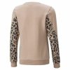 Bluza bez Kaptura dla Dziewczynki Puma Alpha Crew Neck Beżowy Lampart Różowy