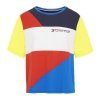 Koszulka z krótkim rękawem Damska Tommy Hilfiger Colour-Blocked Niebieski