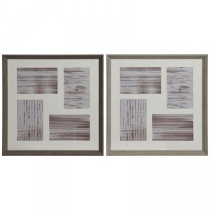 Ramka na Zdjęcia Home ESPRIT Brązowy Naturalny Szkło polistyrenu Miejska 34 x 3 x 34 cm (2 Sztuk)