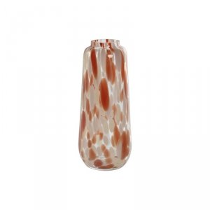 Wazon Home ESPRIT Krem Terakota Szkło Nowoczesny 12,5 x 12,5 x 30 cm