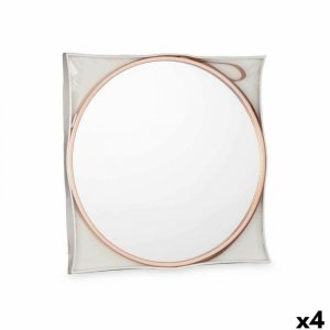 Lustro ścienne 1268 Brązowy Brąz 45 x 45 x 3 cm (4 Sztuk)