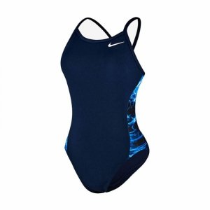 Strój kąpielowy Damski Nike Racerback Niebieski