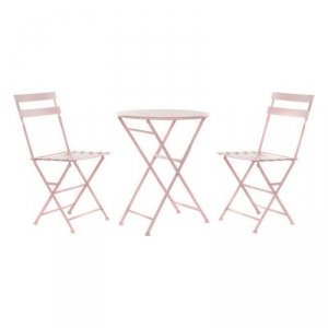 Zestaw Stołowy z 2 Krzesłami DKD Home Decor MB-177410 Różowy 60 x 60 x 75 cm (3 pcs)