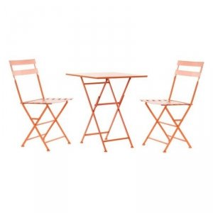 Zestaw Stołowy z 2 Krzesłami DKD Home Decor MB-177412 Koral 60 x 60 x 75 cm (3 pcs)