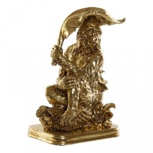 Figurka Dekoracyjna DKD Home Decor Złoty Żywica Kolonialny Liść roślin 16,5 x 10,6 x 22,5 cm