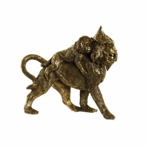 Figurka Dekoracyjna DKD Home Decor FZ-93397 Biały Złoty Żywica Prostokątny Kolonialny Nowoczesny 21 x 8,5 x 18,5 cm