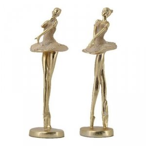 Figurka Dekoracyjna DKD Home Decor Złoty Żywica (10 x 9.5 x 30 cm) (2 pcs)