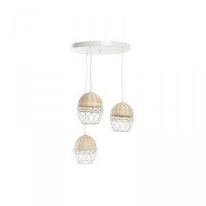 Lampa Sufitowa DKD Home Decor Biały Jasnobrązowy 220 V 50 W (38 x 38 x 75 cm)