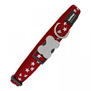 Obroża dla psa Red Dingo gwiazda 41-63 cm