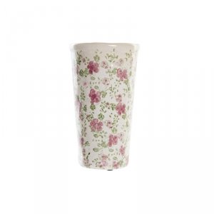 Wazon DKD Home Decor Biały Kolor Zielony Kasztanowy Kamionka Shabby Chic (14 x 14 x 25 cm)