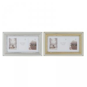 Ramka na Zdjęcia DKD Home Decor Luxury Złoty Srebrzysty Szkło polistyrenu Tradycyjny 46,5 x 2 x 28,5 cm (2 Sztuk)