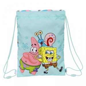 Worek na buty ze sznurkami Spongebob Stay positive Niebieski Biały 26 x 34 x 1 cm