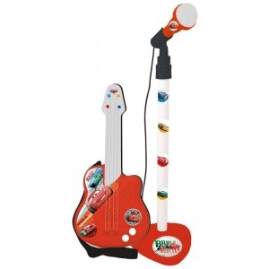 Muzyczny set Cars Mikrofon Gitara Dziecięca Czerwony