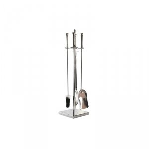 Przybory kominkowe DKD Home Decor Stal nierdzewna Aluminium (20 x 20 x 78 cm)