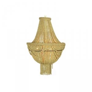 Lampa Sufitowa DKD Home Decor Żółty Brązowy Metal Drewno MDF 40 W 50 x 50 x 73 cm