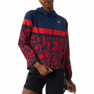 Kurtka Sportowa Damska New Balance Printed Accelerate Niebieski