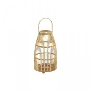 Świeczniki DKD Home Decor Szkło Bambus (25 x 25 x 56 cm)
