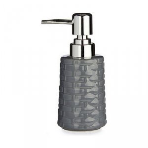 Dozownik mydła Berilo J912-A-GRIS Szary Srebrzysty Ceramika 350 ml (6 Sztuk)