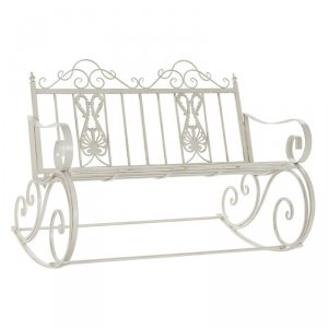 Fotel na biegunach DKD Home Decor Metal Aluminium Biały (118 x 90 x 92 cm)