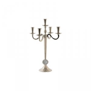 Świecznik DKD Home Decor Srebrzysty Akryl Aluminium Chromowanie 30 x 30 x 47 cm