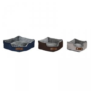 Łóżko dla zwierząt domowych DKD Home Decor Brązowy Beżowy Granatowy 60 x 60 x 20 cm