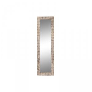 Lustro ścienne DKD Home Decor 44 x 3 x 150 cm Szkło Brązowy Biały Drewno mango Indianin Drewno MDF Wytrawianie