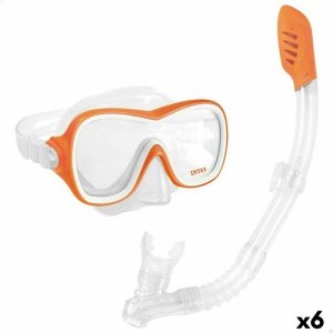 Gogle do nurkowania z rurką Intex Wave Rider Pomarańczowy