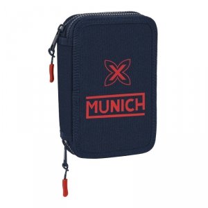 Piórnik Podwójny Munich Flash Granatowy 12.5 x 19.5 x 4 cm (28 Części)
